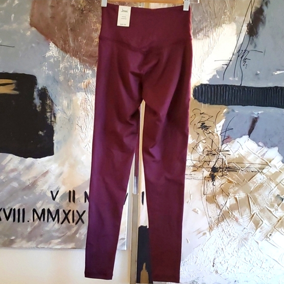 NWT Jenni Full Length Leggings Cross Band Front Plum Wine Women S - Picture 2 of 11